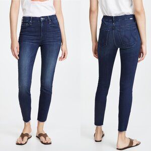 Mother High Waisted Looker Ankle Fray Jeans in Tongue and Chic